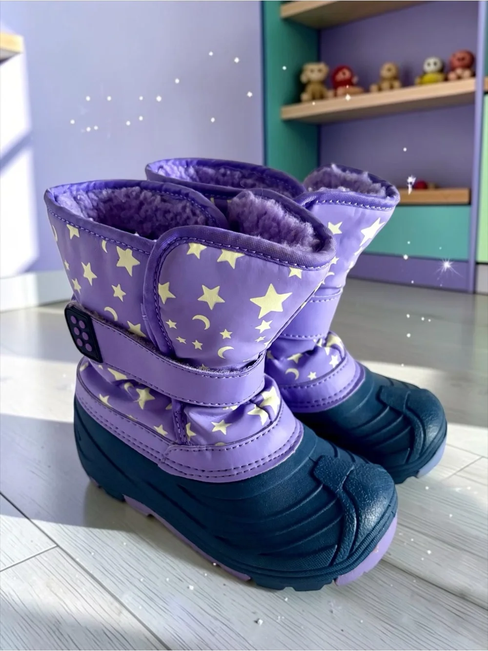 Cat & Jack Purple & Navy Thermolite Star Winter Boots Toddler Girls Size 11